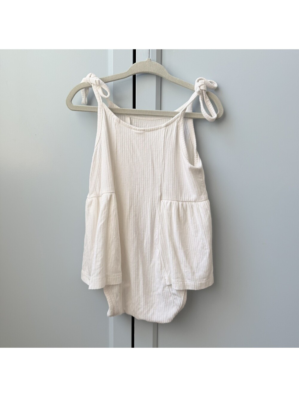 Kate Quinn White Skirted Tie-Strap Ballerina Romper Size 12-18 Month
